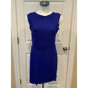 Maje Blue Wool Blend Sheath Dress W/ Exposed Seams, Size 2 (Medium)